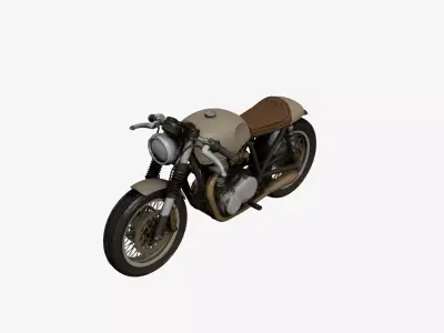 Cafe Racer Motorcycle 3D Model Vintage Frame Custom Bike 3D model