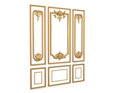 Plaster decorative frame 016  3D model