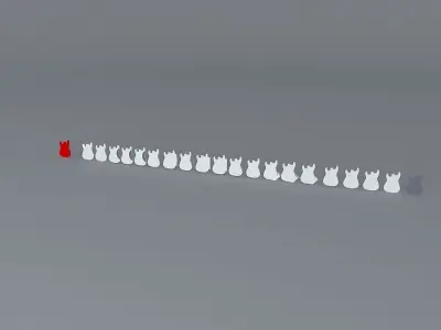 Strat style guitar Free 3D model