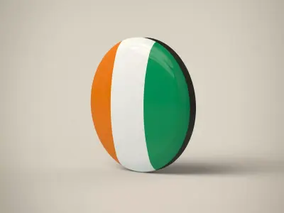 Cote d Ivoire Badge Low-poly 3D model