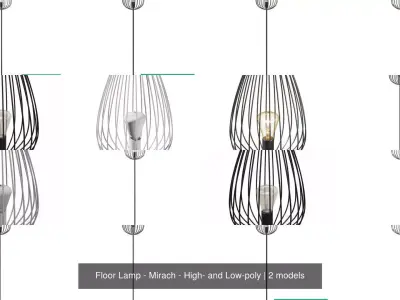 Floor Lamp - Mirach - High- and Low-poly 3D Model Collection
