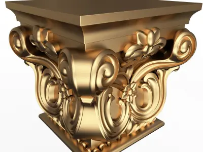 Carved Capital 0702 Low-poly 3D model