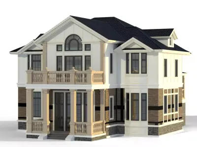 Elegant Two-Storey Villa - Blender 3D model