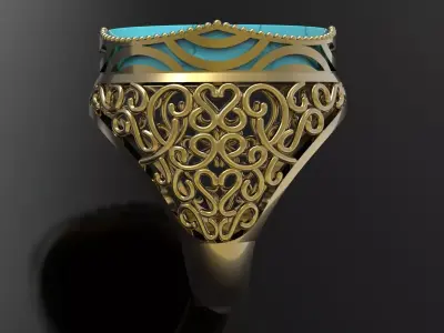 Luxurious Turquoise Filigree Islamic Arabesque Pattern gr0174 3D print model