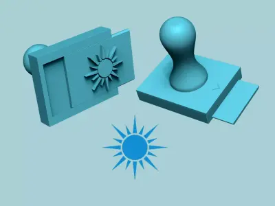 Stamp 01 - Sun - Fondant Decoration Maker Toy 3D print model
