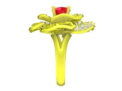 Luxury Floral Cluster Gemstone Ring for Women 6122 3D print model