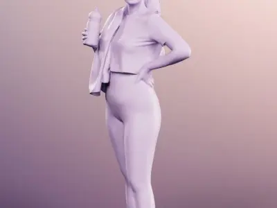 Tamina 13344 - Standing Athletic Woman Drinking  Low-poly 3D model