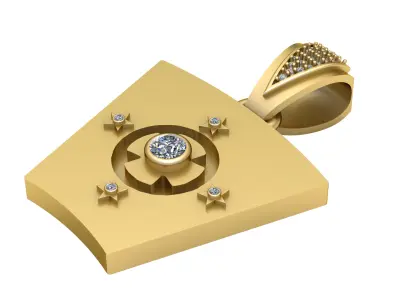 Geometric gold pendant  3D printable model       3D print model
