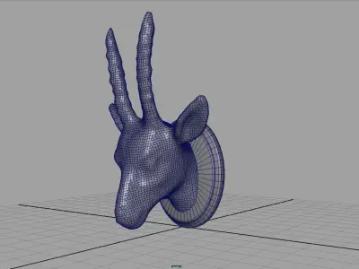 African Antelope mount Low-poly 3D model