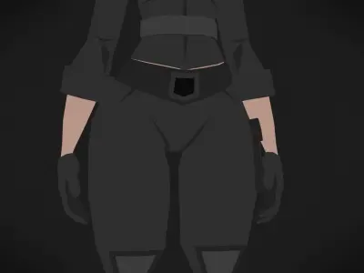 Colorly - Spec Police Girl - Game Ready - Rigged - Customizable Low-poly 3D model