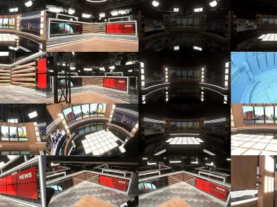 Best Virtual Broadcast Studio 3D Model Collection