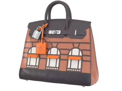 Hermes Birkin Faubourg Bag Brown Low-poly 3D model