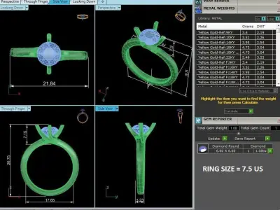 Solitaire ring model 3D print model 7