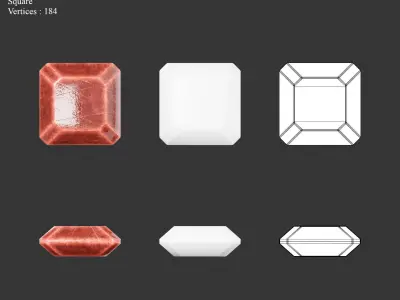 Medieval Treasure Jewels Low-poly 3D model