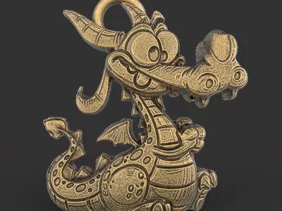 cute cartoon dradon decor 3D print model