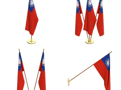 Myanmar Flag Pack 3D model