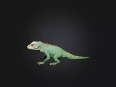 Realistic Injured Lizard Model Low-poly 3D model