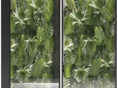 Vertical Garden From Plant Branches In A Phytobox 3D model