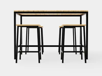 Lorca Non-wood Cafe Set Low-poly 3D model