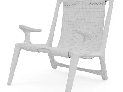 Fernweh Woodworking Sling chair Charcoal ash leather  3D model