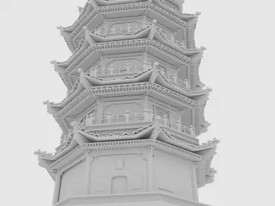  tower china japan tower chinese architecture 3D model