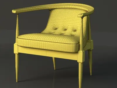 Mid Century Blanket Chair 3D model