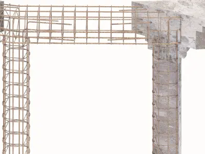 Details of strengthening scheme of the concrete arch Low-poly 3D model