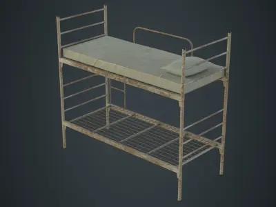 Bunk Bed 1B Low-poly 3D model