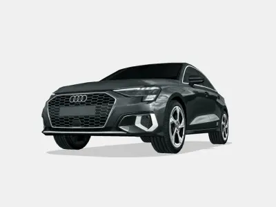 Audi A3 sedan 2021 Low-poly 3D model