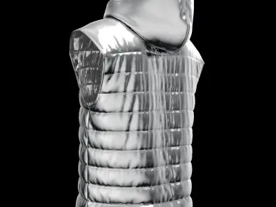 Male puffer vest 3D model