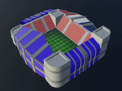 Football Stadium - France Low-poly 3D model