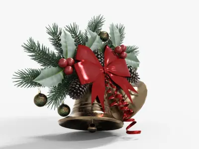 Garland Bell Christmas Decorations Low-poly 3D model