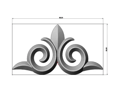 Floral decoration element relief  3D print model