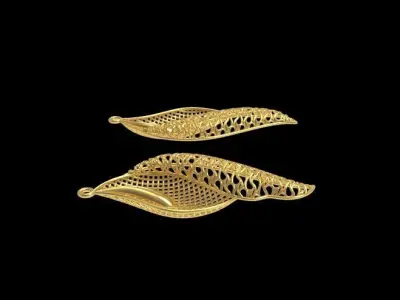 Fusion Gold Earrings C01 3D print model