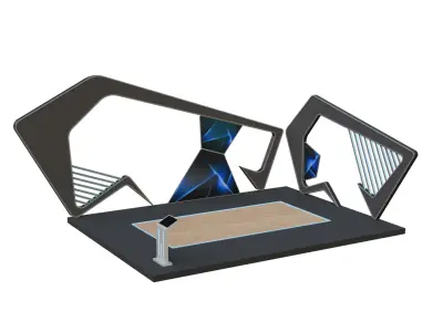 Futuristic Car Podium Sci-Fi Display Stage 3D Model Low-poly 3D model