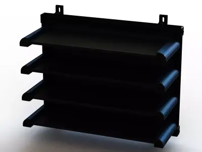 Aluminum Adjustable Shelf - Wall Mounted 3D model