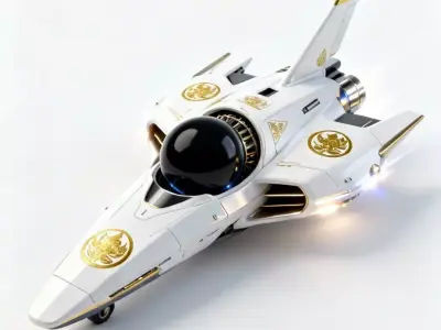 Imperial Lotus Hover-Bike 3D Model Low-poly 3D model