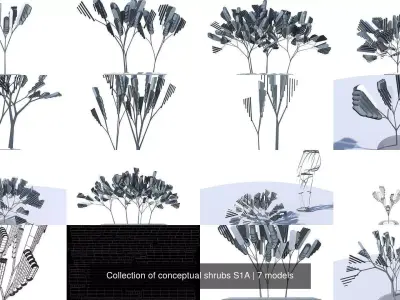 Collection of conceptual shrubs S1A