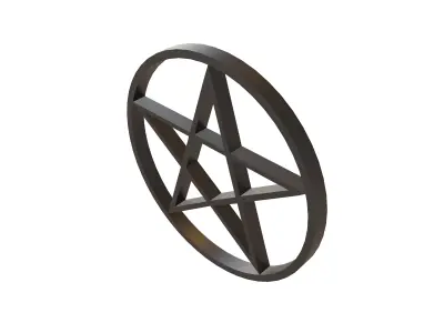 Pentagram Symbol v2 001 Low-poly 3D model