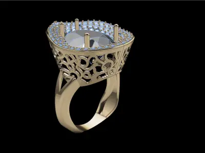 luxury ring 3D print model shop