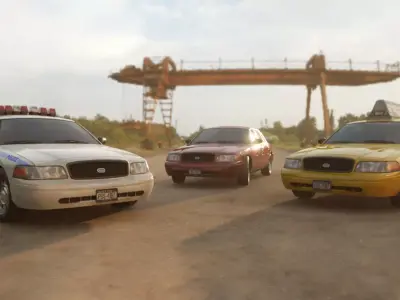 Generic Sedan Car Pack Low-poly 3D model