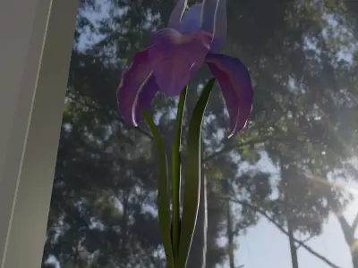 Flower in vase Iris Low-poly 3D model