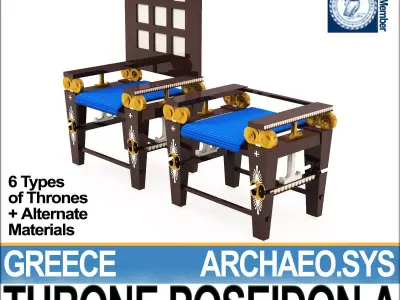 Ancient Greek Throne Poseidon A 3D model