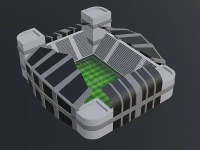 Football Stadium - Black Low-poly 3D model
