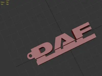DAF  logo keychain 3D print model