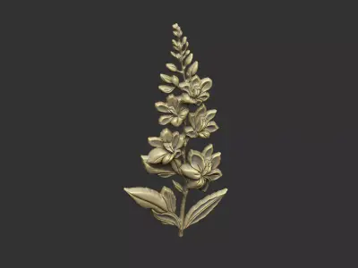 Mullein Foxglove cnc design floral organic petal 3D print model