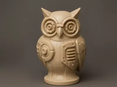 Industrial Owl Sculpture 3D print model
