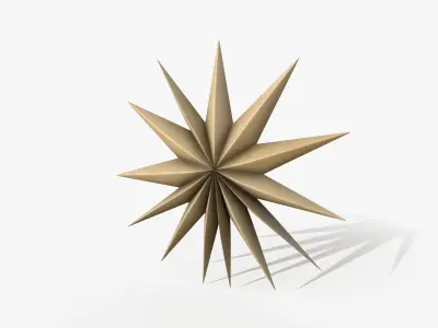 Cardboard Star Origami Low-poly 3D model