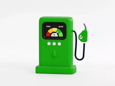 Cartoon Petrol Fuel Pump Low-poly 3D model