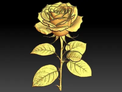 4 Rose CNC Relief Model 3D print model